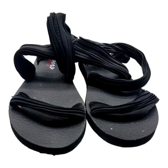 SKECHERS Shoes Womens Size 8 Black Yoga Foam Summer Sandals Beach - Picture 6 of 6